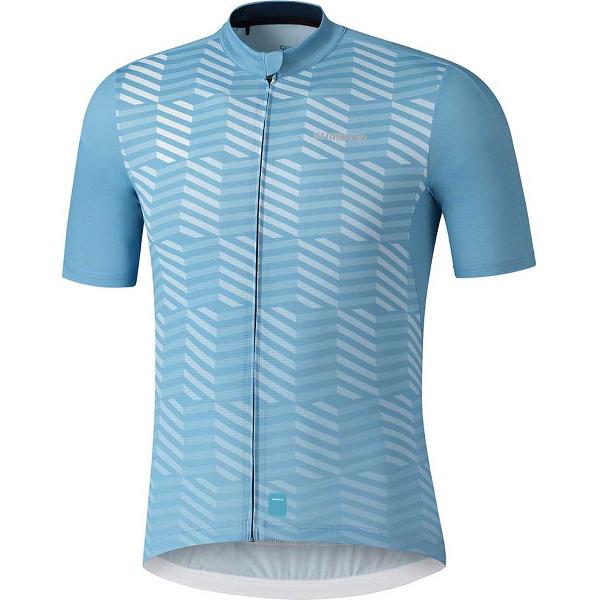 Shimano Aerolite Jersey Met Korte Mouwen Blauw L Man