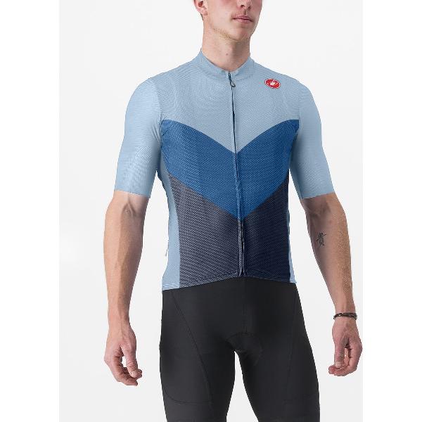 Castelli Fietsshirt Korte Mouwen Heren Blauw - CASTELLI ENDURANCE PRO 2 JERSEY AZURE BELGIAN BLUE - XXL