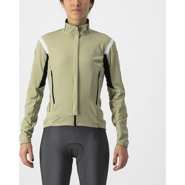 Castelli Windjack sterk waterafstotend Dames Groen Kalk - PERFETTO RoS 2 W JACKET GREEN TEA CHALK - L