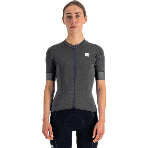 Sportful Monocrom Korte Mouwen Fietsshirt Grijs M Vrouw