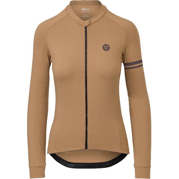 AGU Solid Fietsshirt Lange Mouwen Trend Dames - Leather - L