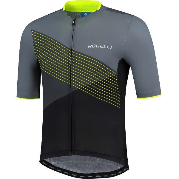 Rogelli Spike Fietsshirt - Korte Mouwen - Heren - Zwart, Grijs, Fluor - Maat 2XL