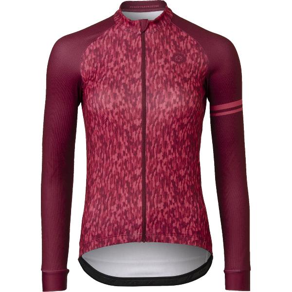 AGU Melange Fietsshirt Lange Mouwen Essential Dames - Rood - XS