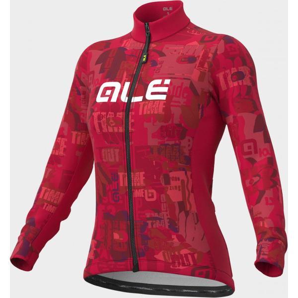 Ale Dames Fietsshirt Lange Mouwen Solid Break - Rood - S - Valt klein