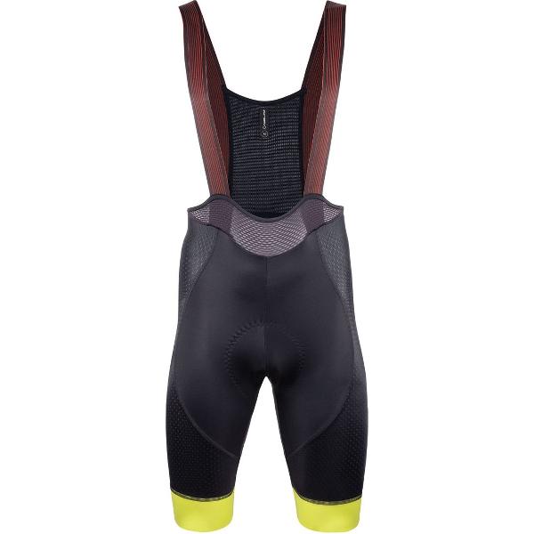 Nalini - Heren - Fietsbroek kort met Bretels - Koersbroek - Wielrenbroek Met Zeem - Zwart - Geel - NEW COLOR BIB SHORT - XS