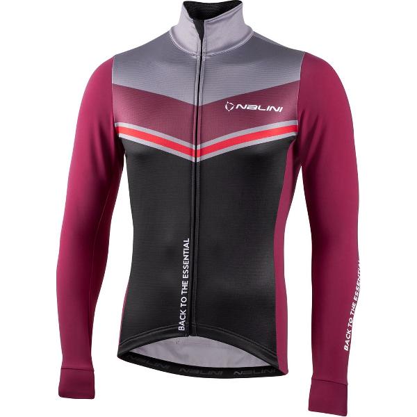 Nalini - Heren - Fietsjack winter - Winddicht Warm Wielrenjack - Rood - Grijs - ASFALTO JKT - L