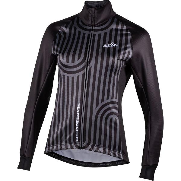 Nalini - Dames - Fietsjack winter - Winddicht Warm Wielrenjack - Grijs - Zwart - NEW STRADA LADY JKT - M