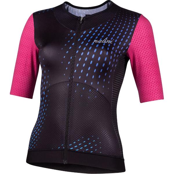 Nalini - Dames - Fietsshirt - Korte Mouwen - Wielrenshirt - Zwart - Paars - LADY LASER J - XL