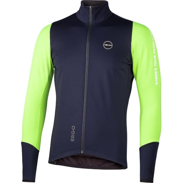 Nalini - Heren - Fietsjack winter - Warm Wielrenjack - Blauw - Geel - ERGO LIGHT JKT - 4XL