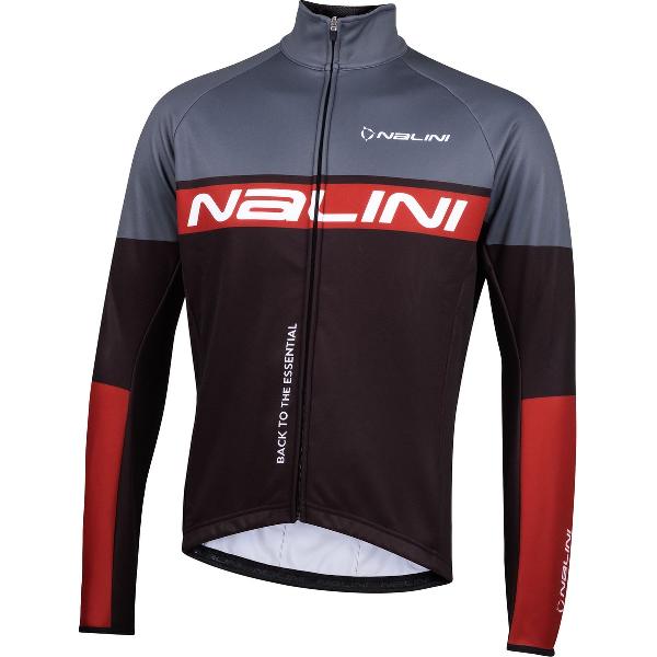 Nalini - Heren - Fietsjack winter - Winddicht Warm Wielrenjack - Grijs - Bordeaux - NEW CYGNUS JKT - S