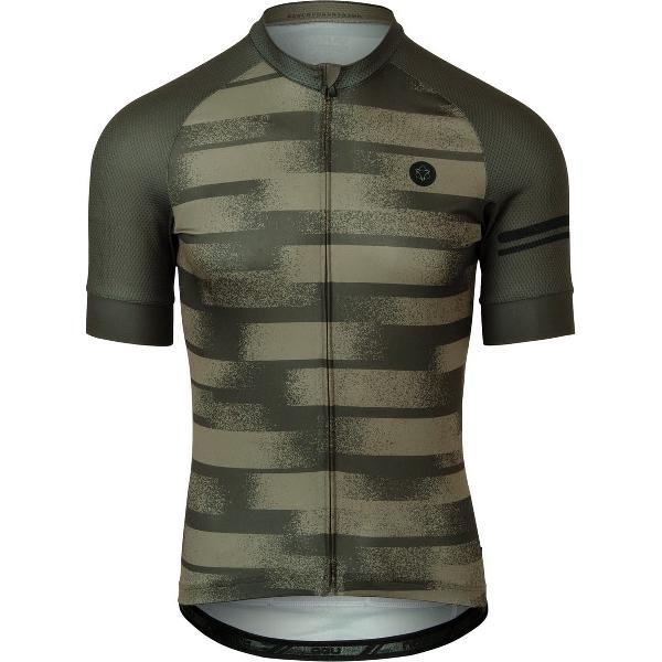 AGU Grainy Stripe Fietsshirt Essential Heren - Army Green - XL