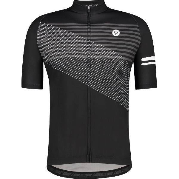 AGU Striped Fietsshirt Essential Heren - Zwart - XL