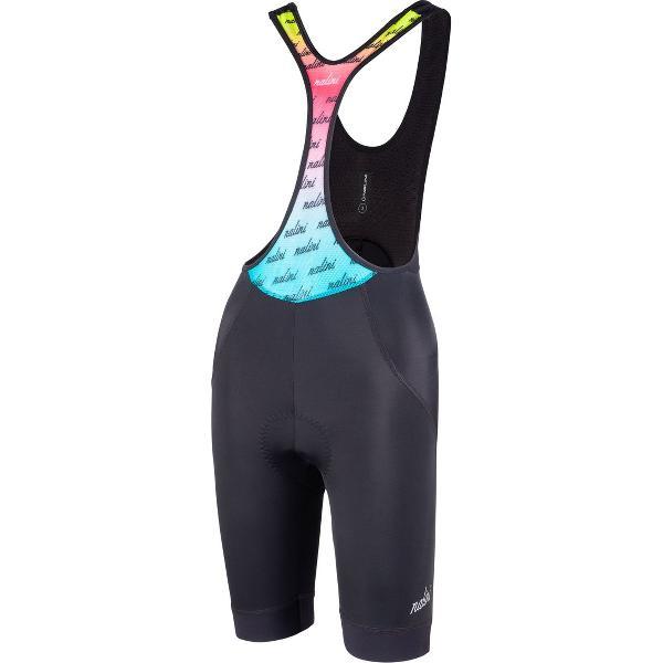 Nalini Dames Fietsbroek kort met bretels - Koersbroek - wielrenbroek Zwart - LADY SPORTY BIB Black - XS