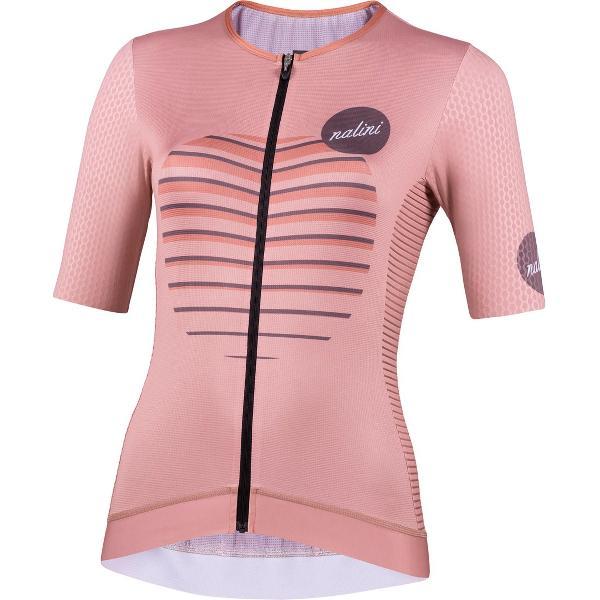 Nalini Dames Fietsshirt korte mouwen - wielrenshirt Roze - NEW LADY LASER J Dusty pink - L