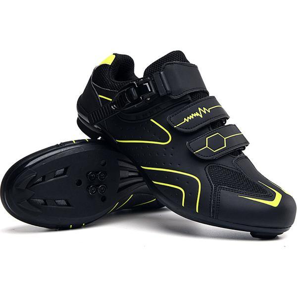 RAMBUX® - Fietsschoenen - MTB Schoenen Heren & Dames - Zwart Geel - SPD-SL & SPD-SM Zool (Race Combi) - Wielrenschoenen - Klikschoenen - Mountainbike - Racefiets - Maat 44