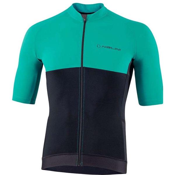 NALINI BAS SUN BLOCK FIETSSHIRT KORTE MOUWEN GROEN/ZWART HEREN Maat L