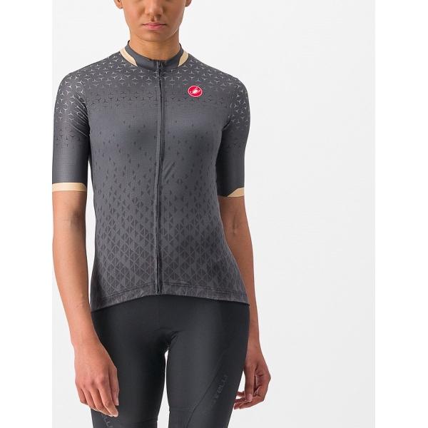 Castelli Fietsshirt Korte Mouwen Dames Grijs Antraciet - CASTELLI PEZZI JERSEY DARK GRAY - L