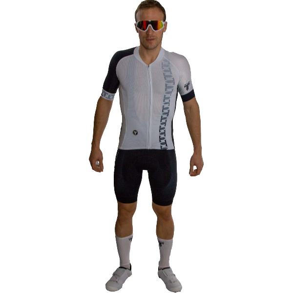 TriTiTan Titanium Pro Cycling Jersey Short Sleeve - Fietsshirt - Fietstrui - Wit - XL