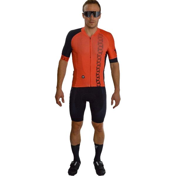 TriTiTan Titanium Pro Cycling Jersey Short Sleeve - Fietstrui - Fietsshirt - Oranje - L