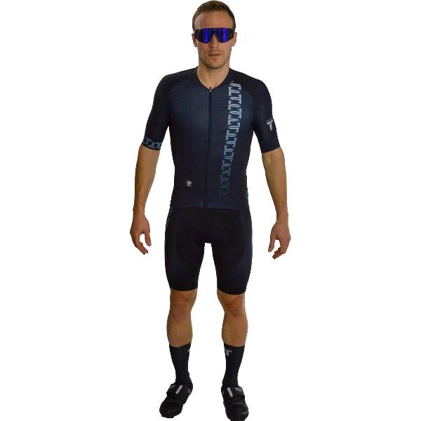 TriTiTan Titanium Pro Cycling Jersey Short Sleeve - Fietsshirt - Fietstrui - Zwart - 2XS