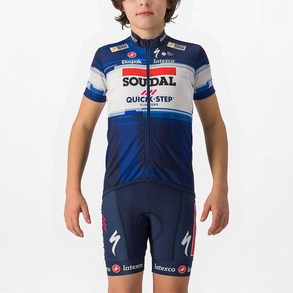 Castelli Soudal Quick-step 2023 Jersey Met Korte Mouwen Blauw 12 Years Jongen