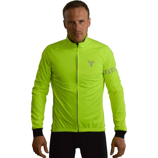 TriTiTan pro cycling thermal and waterproof jacket unisex - Thermische Fietsjas - Fietsjack - 2XS - Fluo Geel