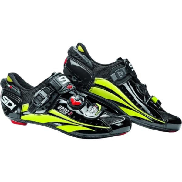 Sidi Ergo 3 Carbon Vernice - racefietsschoen - zwart/fluo geel - maat 39