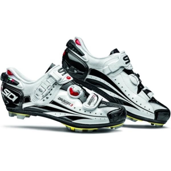 Sidi Dragon 3 - Mountainbikeschoenen - Carbon SRS Vernice - wit/zwart vernice - maat 42