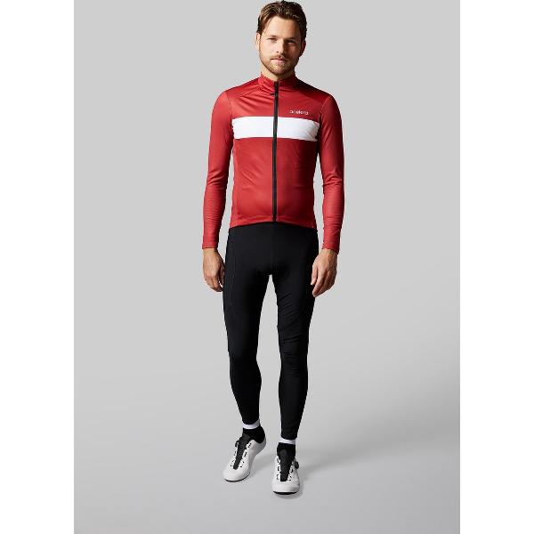 Acelera Intermediate Fleece Winter Jacket Burgundy Red - Thermo - Fietsjack - Wielrenjack - Fietsjas - Heren - Fietsshirt Lange Mouwen- Maat M