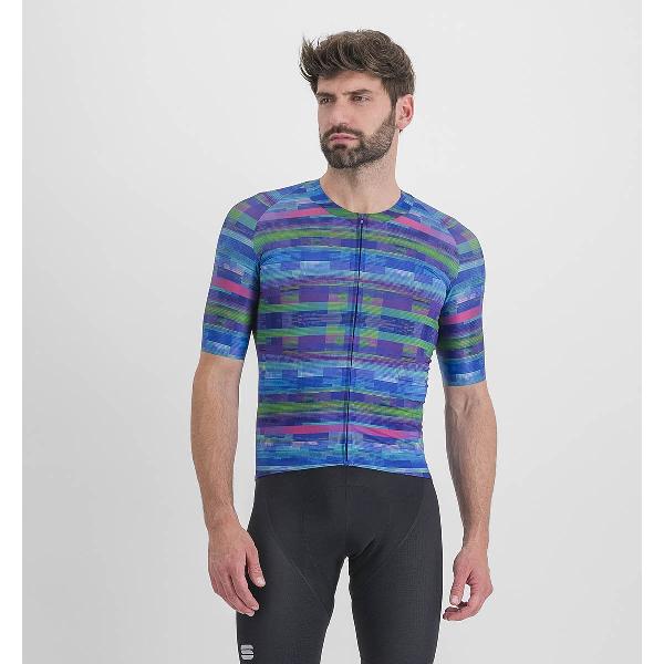 Sportful Glitch Jersey Met Korte Mouwen Blauw M Man