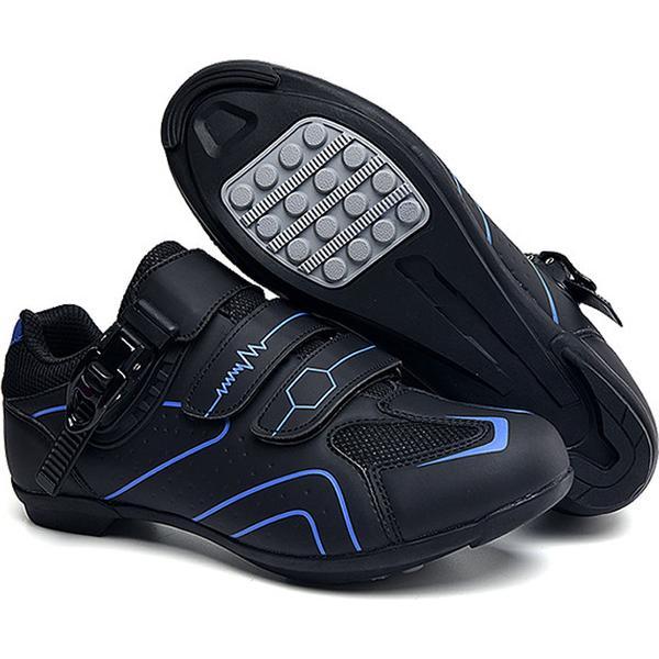 RAMBUX® - Fietsschoenen - MTB Schoenen Heren & Dames - Zwart Blauw - Platte Zool - Wielrenschoenen - Klikschoenen - Mountainbike - Racefiets - Maat 43