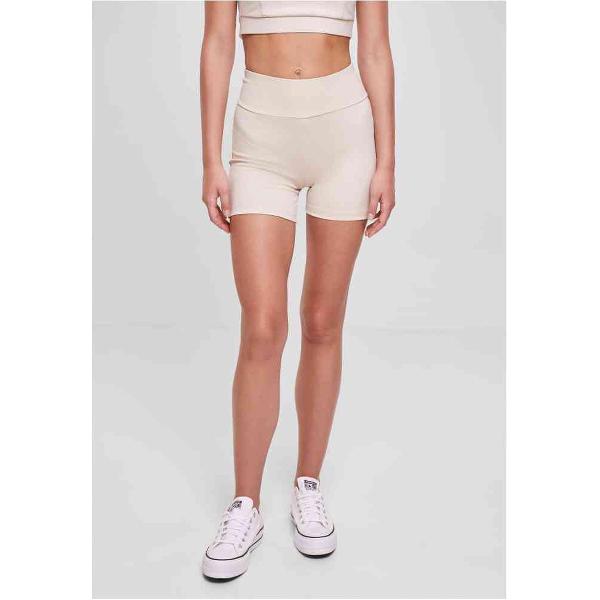 Urban Classics - Recycled High Waist Hotpants Korte cycle broek - 4XL - Creme