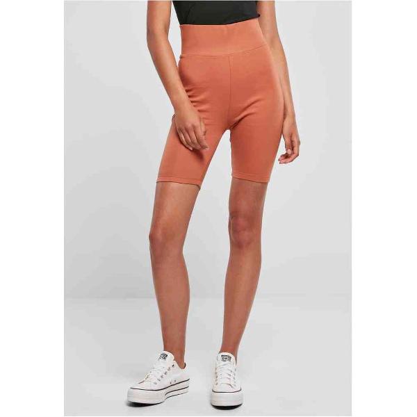 Urban Classics - High Waist Korte cycle broek - XL - Oranje