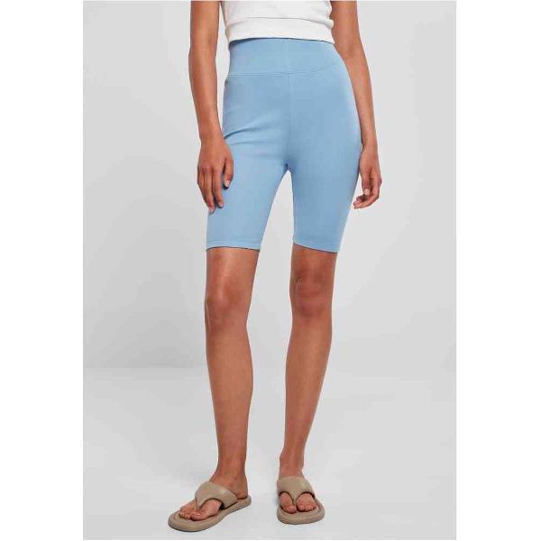 Urban Classics - High Waist Korte cycle broek - L - Blauw