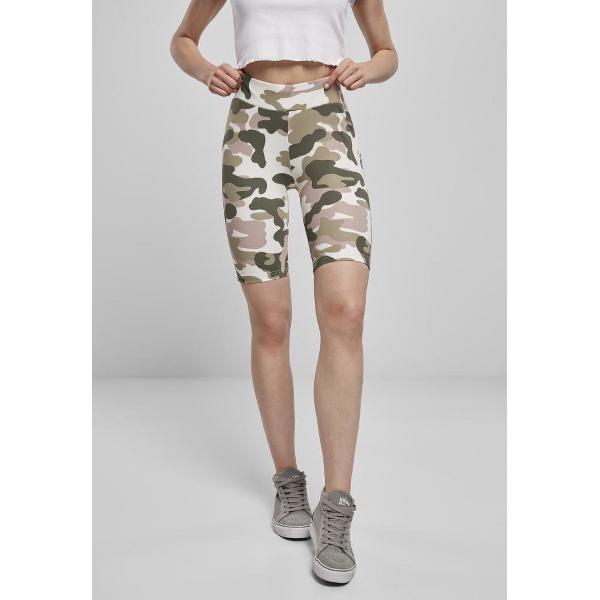 Urban Classics - High Waist Camo Tech Korte cycle broek - XS - Multicolours