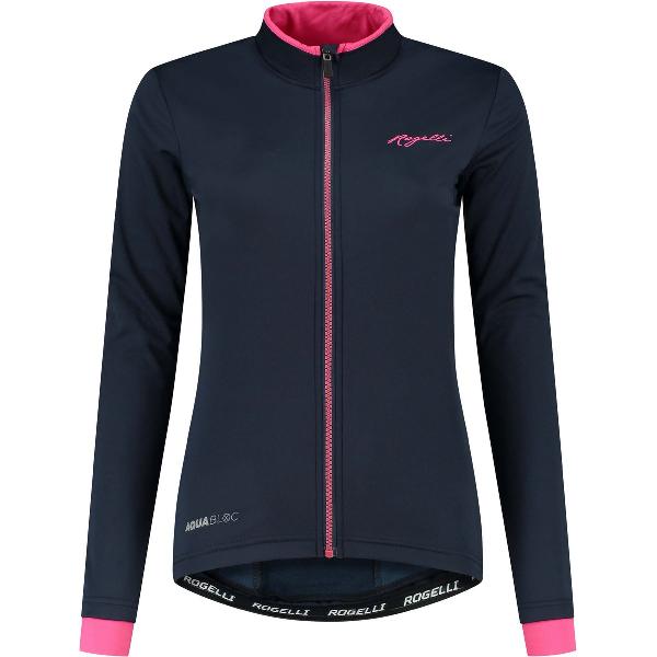 Rogelli Essential Winterjack - Dames - Fietsjack - Blauw/Roze - Maat M