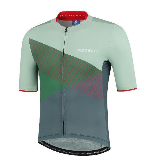 Rogelli Spike Fietsshirt - Korte Mouwen - Heren - Grijs, Groen, Rood - Maat XL