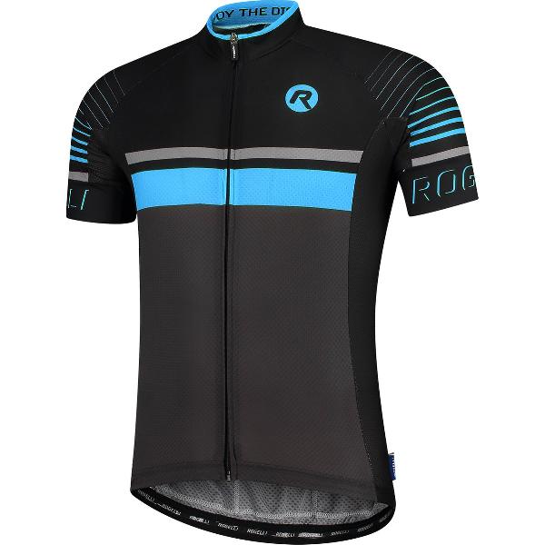 Rogelli Hero Fietsshirt - Korte Mouwen - Heren - Grijs, Zwart, Blauw - Maat S