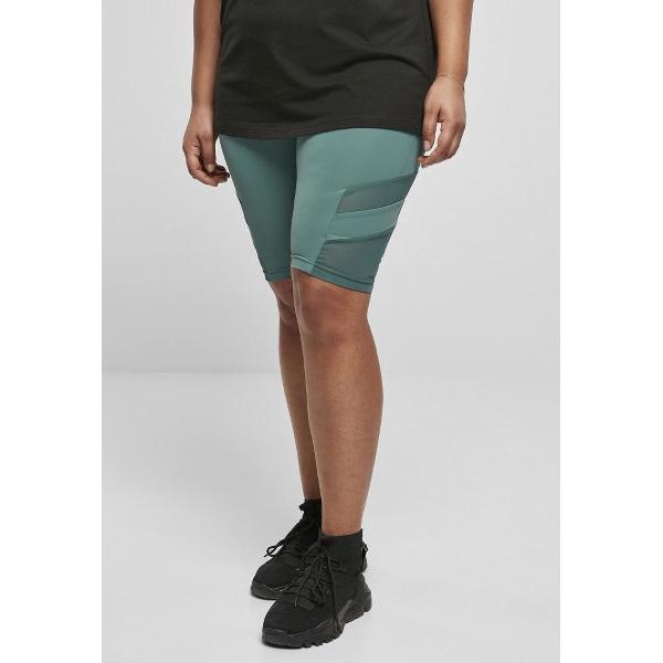 Urban Classics - High Waist Tech Mesh Korte cycle broek - L - Groen