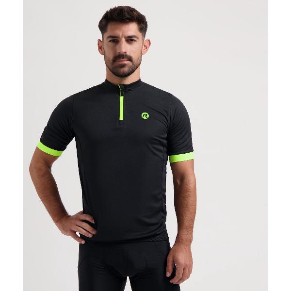 Rogelli Core Fietsshirt Heren - Korte Mouwen - Wielershirt - Zwart, Fluor - Maat S