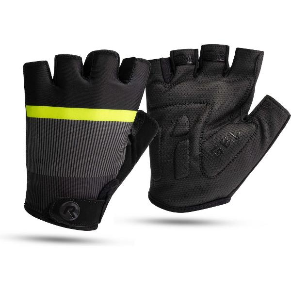 Rogelli Hero II Fietshandschoenen - Heren - Geel, Grijs, Zwart - Maat 2XL