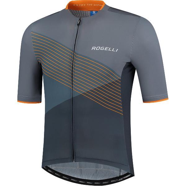 Rogelli Spike Fietsshirt - Korte Mouwen - Heren - Grijs, Oranje - Maat M