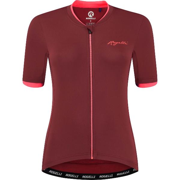 Rogelli Essential Fietsshirt - Korte Mouwen - Dames - Bordeaux, Coral - Maat S