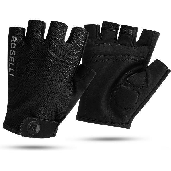 Rogelli Core Fietshandschoenen Zomer - Wielrenhandschoenen - Korte Vinger - Heren - Zwart - Maat S