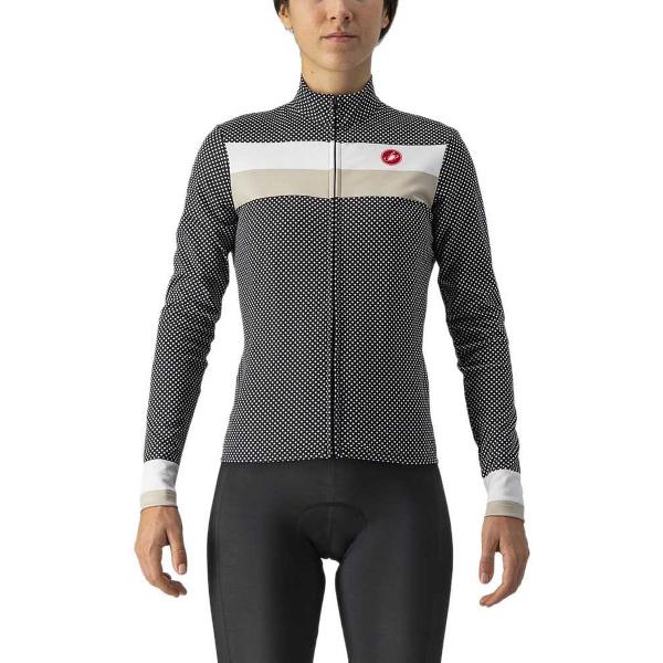 CASTELLI Volare Lange Mouwen Fietsshirt Dames - Black / White / Chalk - XS