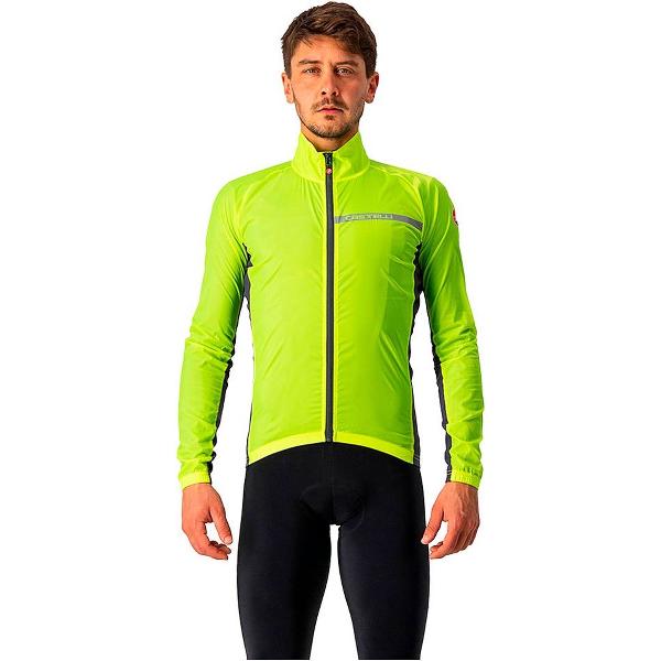 Castelli Windstopper jacket Heren Fluo Grijs - SQUADRA STRETCH JACKET YELLOW FLUO DARK GRAY - S