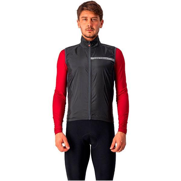 Castelli Windstopper mouwloos Heren Zwart Grijs - SQUADRA STRETCH VEST LIGHT BLACK DARK GRAY - L