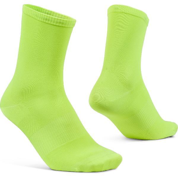 GripGrab - Airflow Lightweight Zomer Fietssokken 1 Paar Ademende Wieler Sokken - Unisex - Geel Hi-Vis - Maat S (38-41)