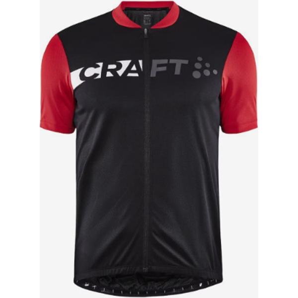 Craft - Core Endur Logo Jersey - Fietsshirt - Heren - Zwart met rood Maat M