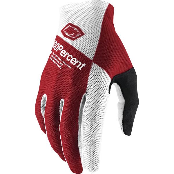 100% Fietshandschoenen MTB Celium 21 - Rood - Zilver - L